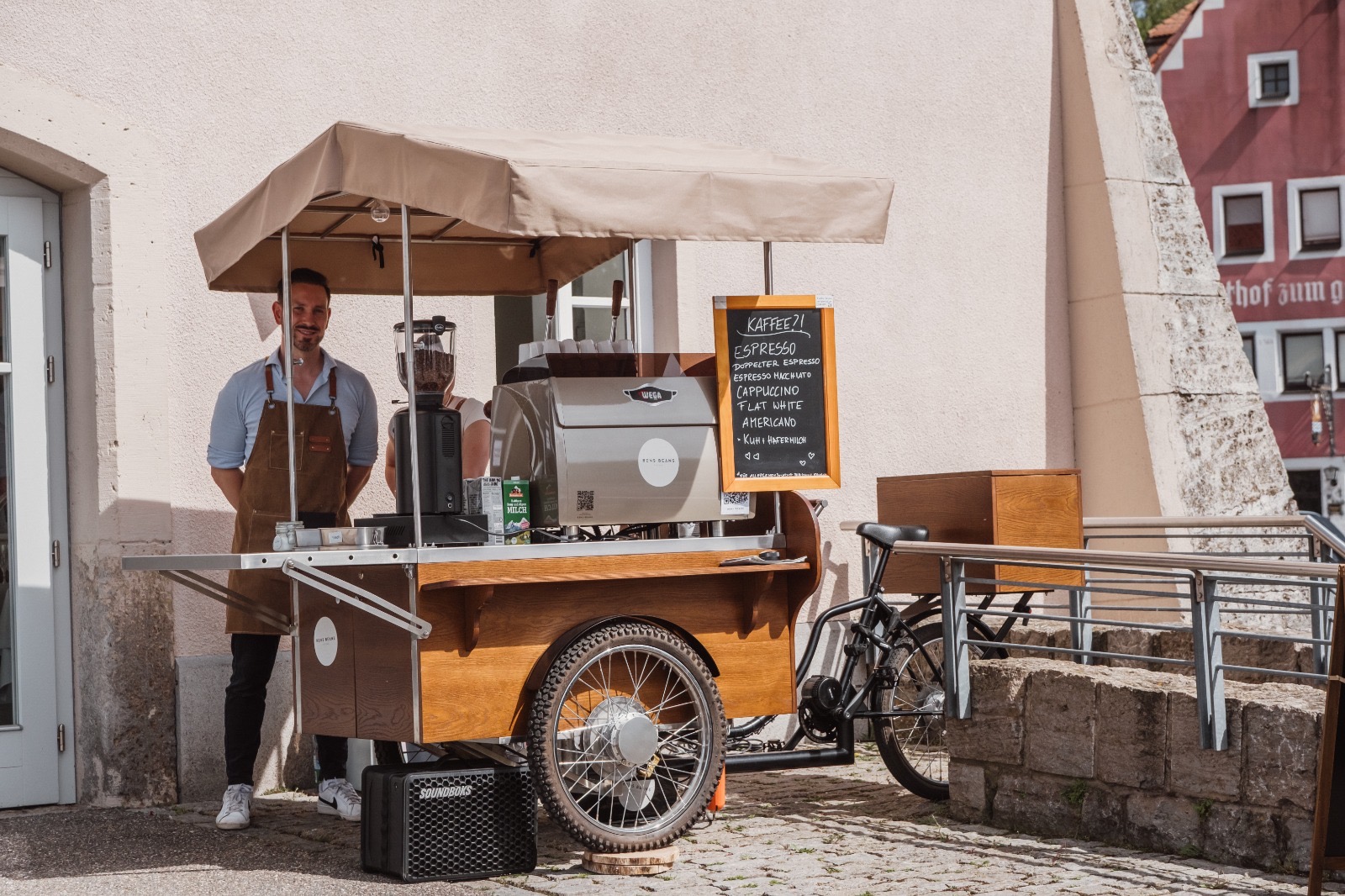 Barista-Fahrrad von Bens Beans Coffee